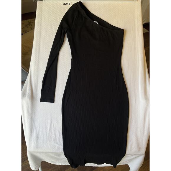 Fashion Nova Women Dress XS Black Bodycon Amari Ribbed Midi Dress Long Sleeve - Picture 7 of 7